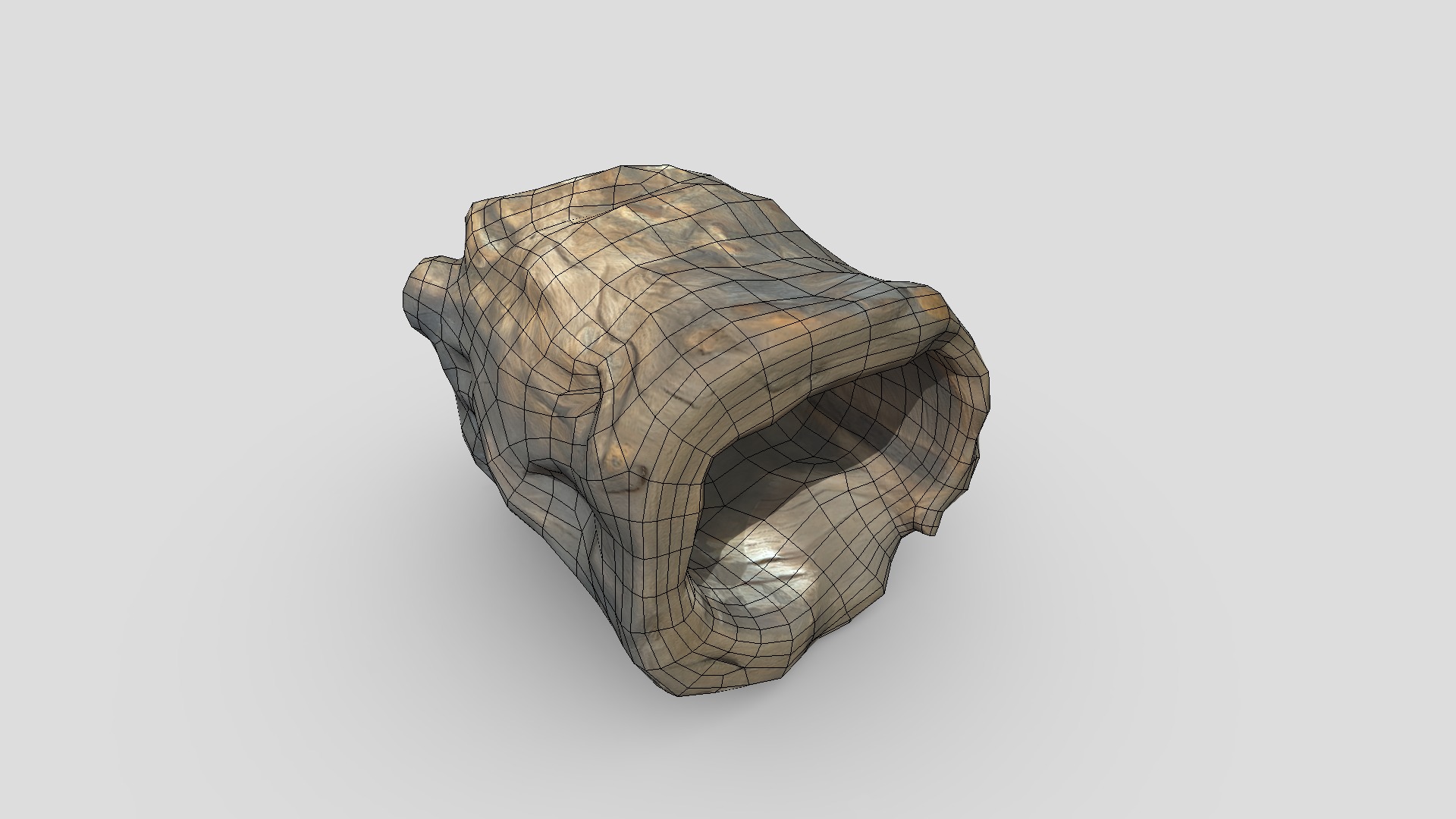 Ancient Tree Trunk Low-poly 3D model_2