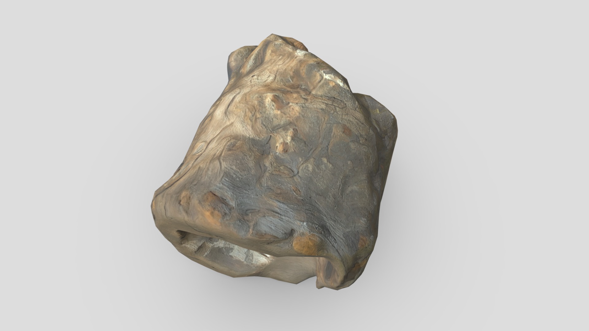 Ancient Tree Trunk Low-poly 3D model_3