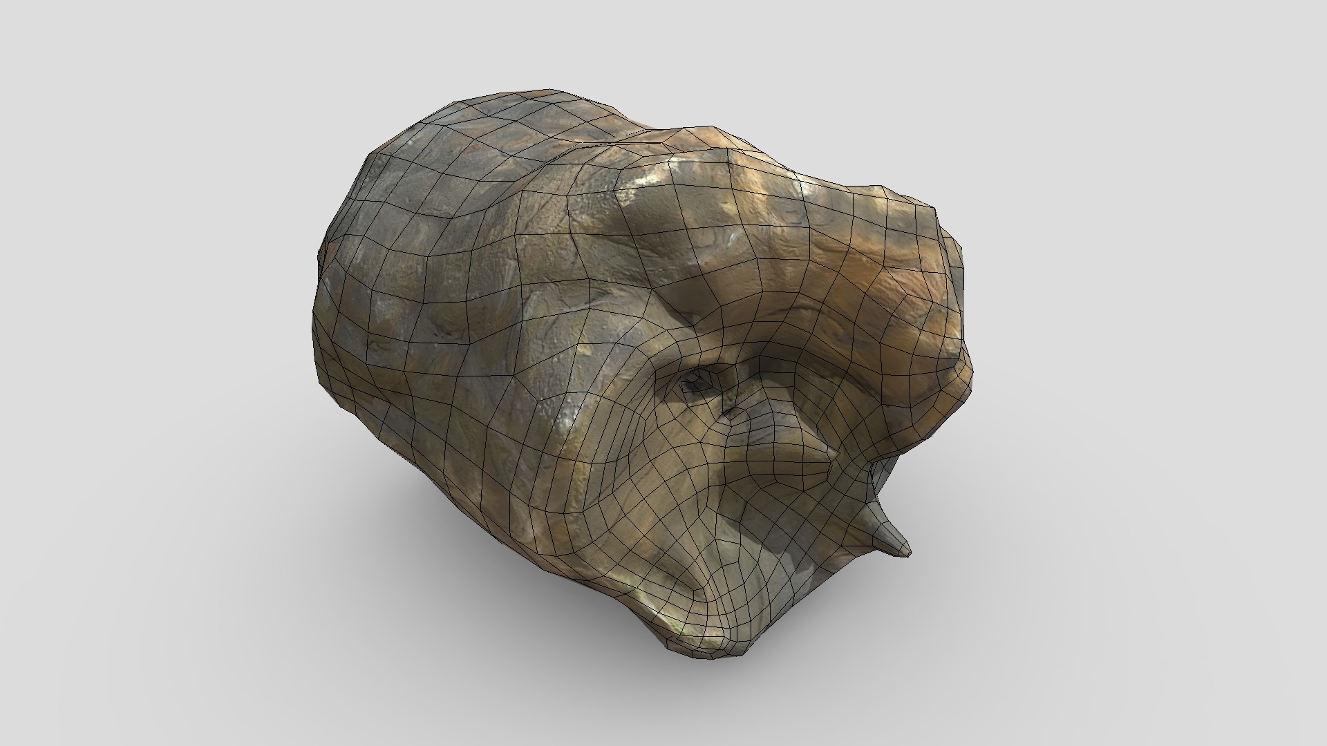 Ancient Tree Trunk Low-poly 3D model_8