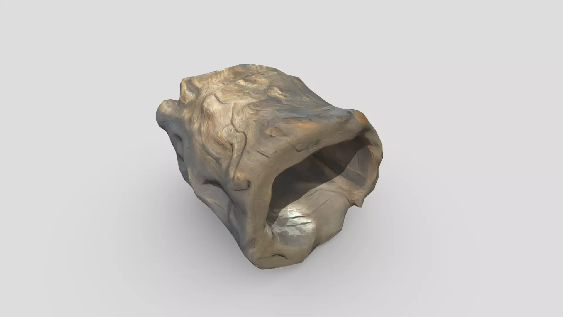 Ancient Tree Trunk Low-poly 3D model_0