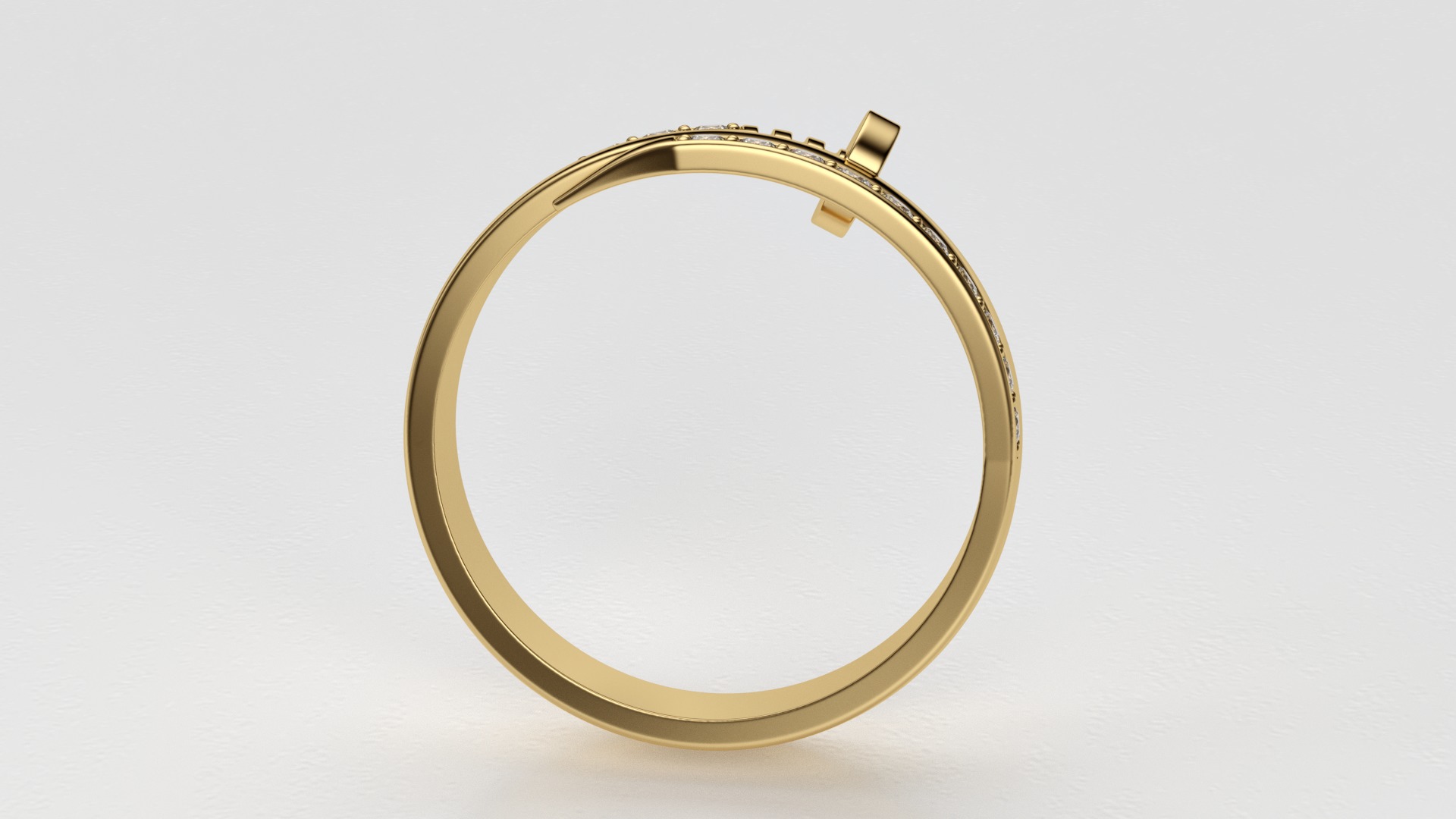 Nail ring with diamonds r2 3D print model_6