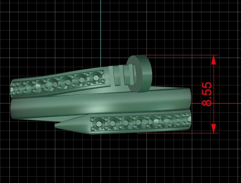 Nail ring with diamonds r2 3D print model_16