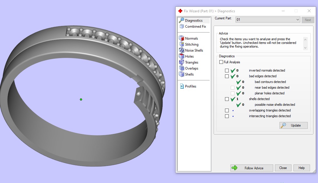 Nail ring with diamonds r2 3D print model_12