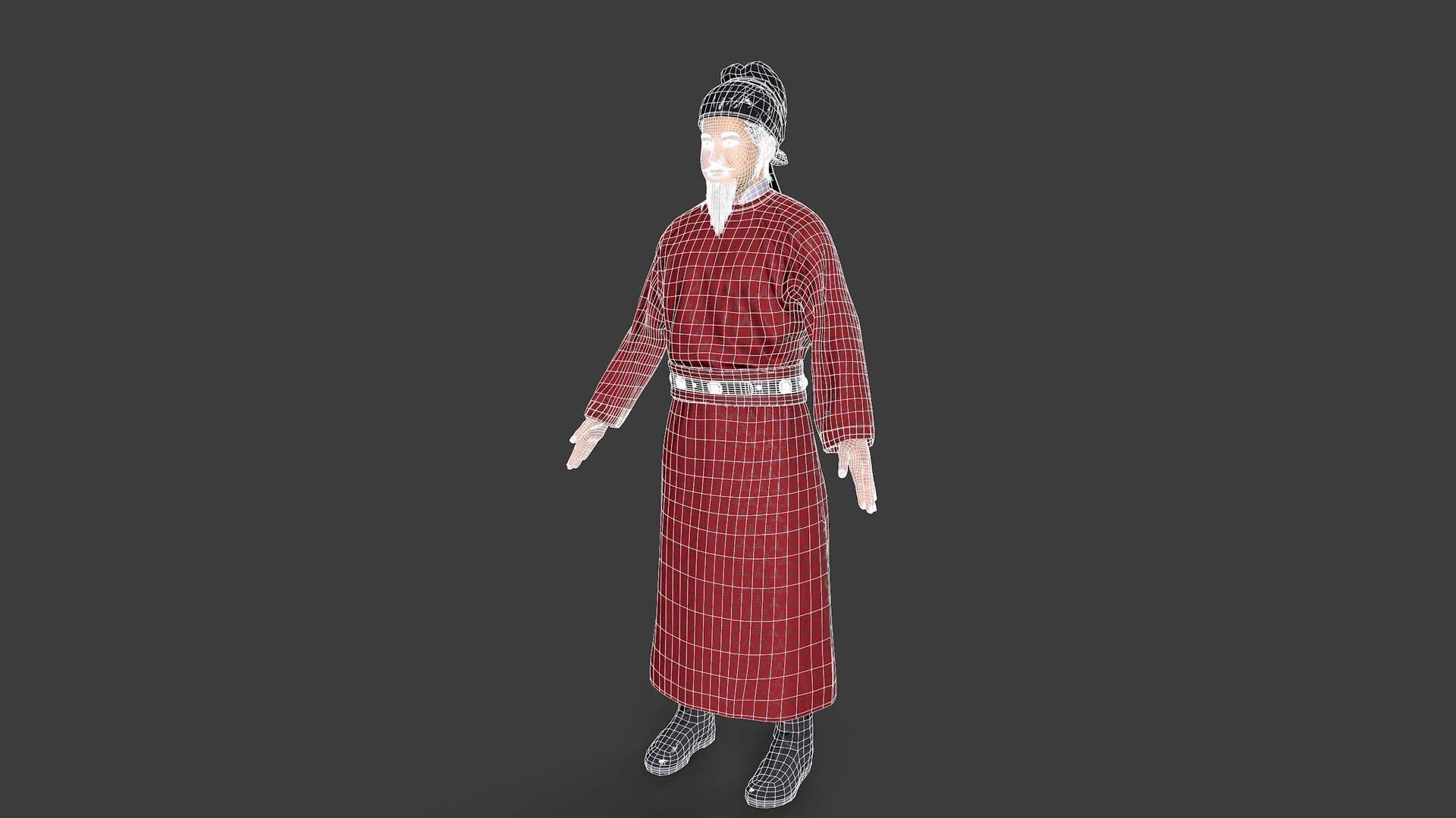 farmer avatar Low-poly 3D model_8