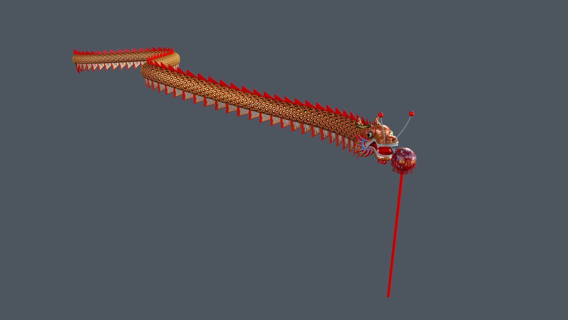 Chinese Dragon Dance Low-poly 3D model_10