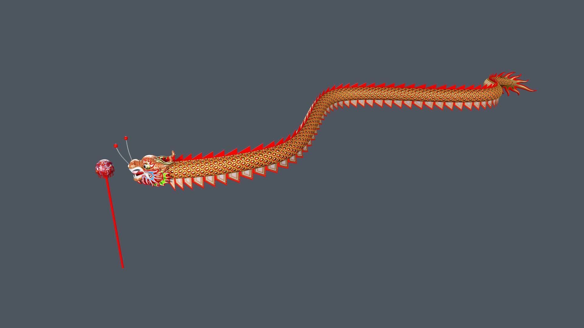 Chinese Dragon Dance Low-poly 3D model_8