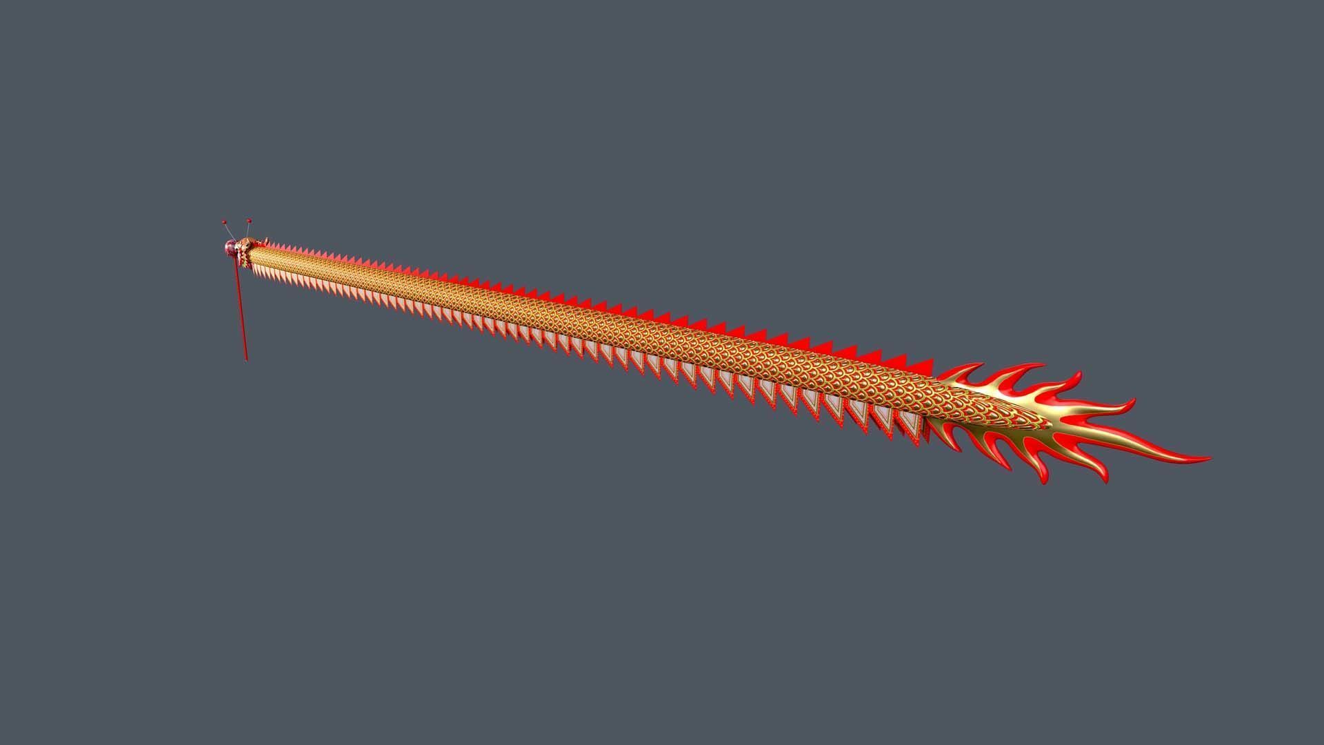 Chinese Dragon Dance Low-poly 3D model_4