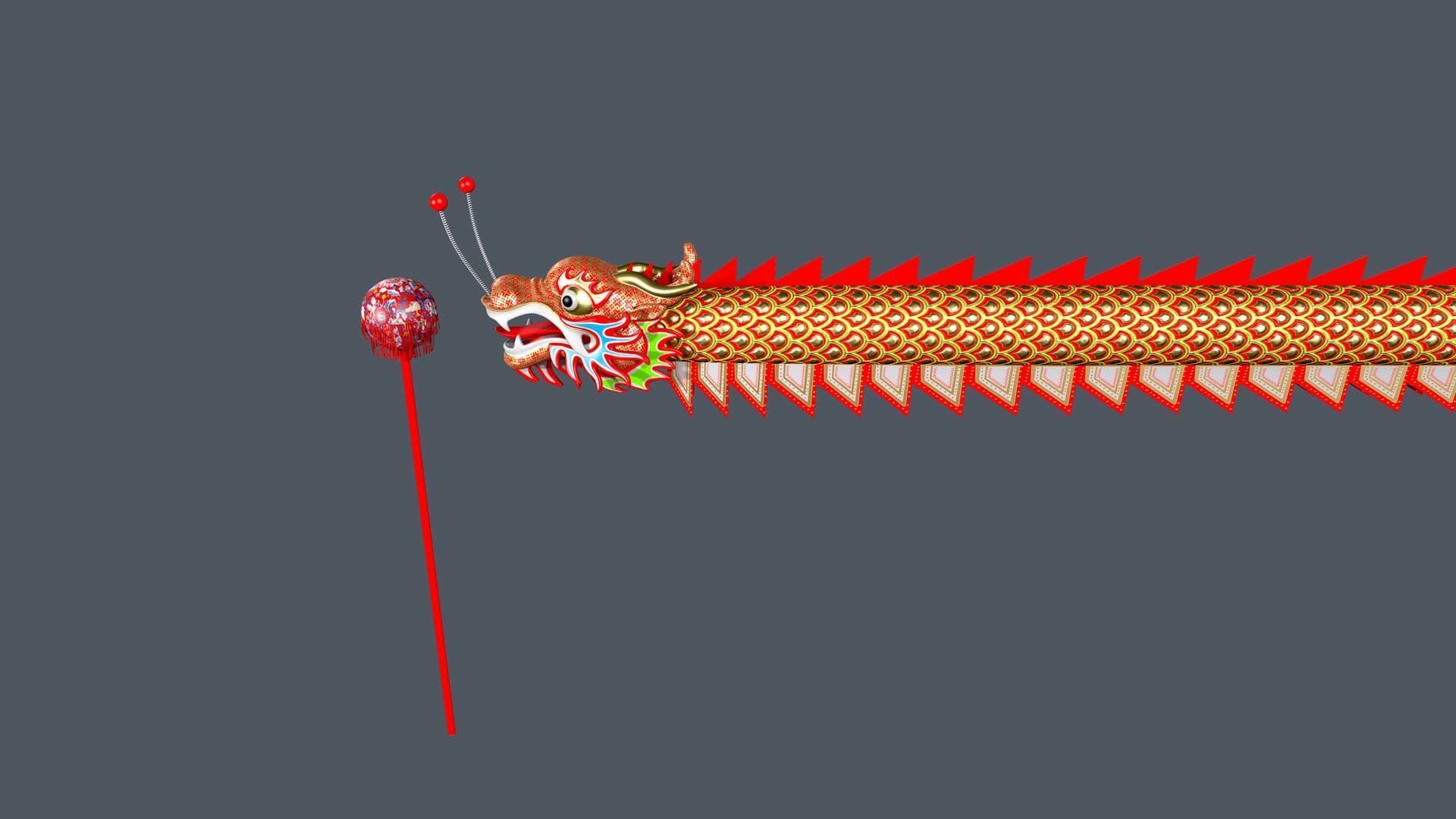 Chinese Dragon Dance Low-poly 3D model_5