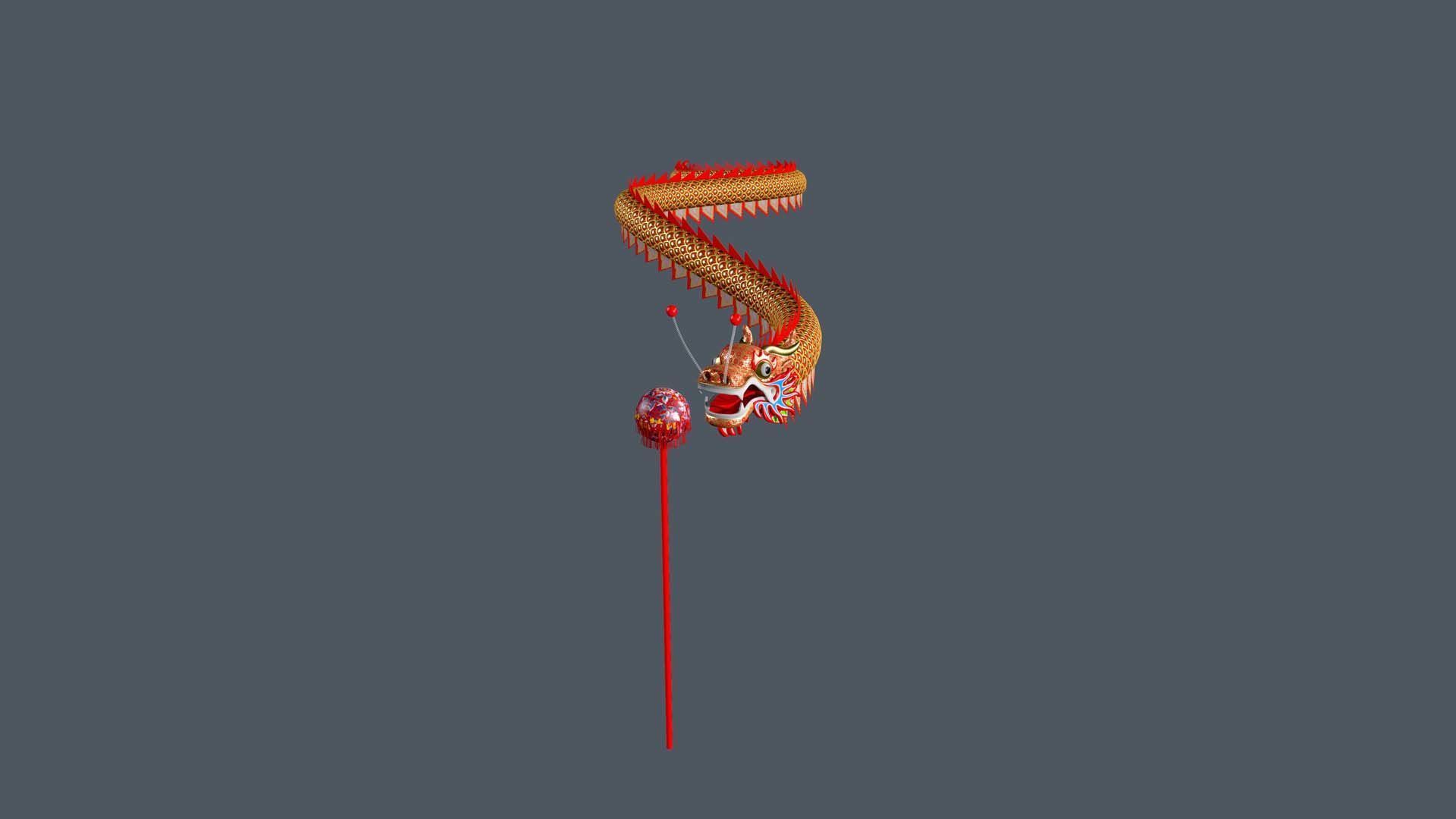 Chinese Dragon Dance Low-poly 3D model_9