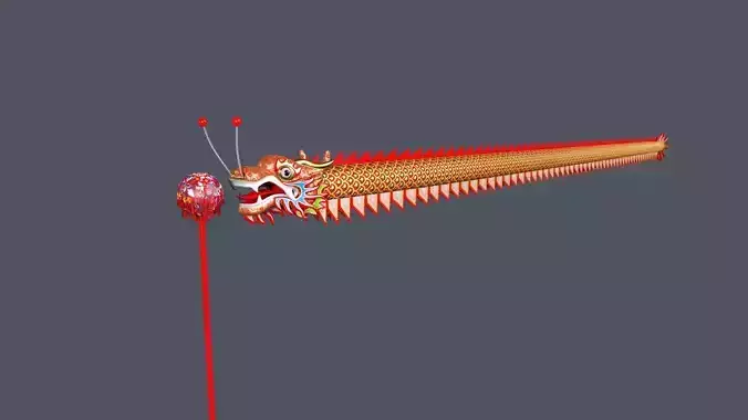 Chinese Dragon Dance Low-poly 3D model