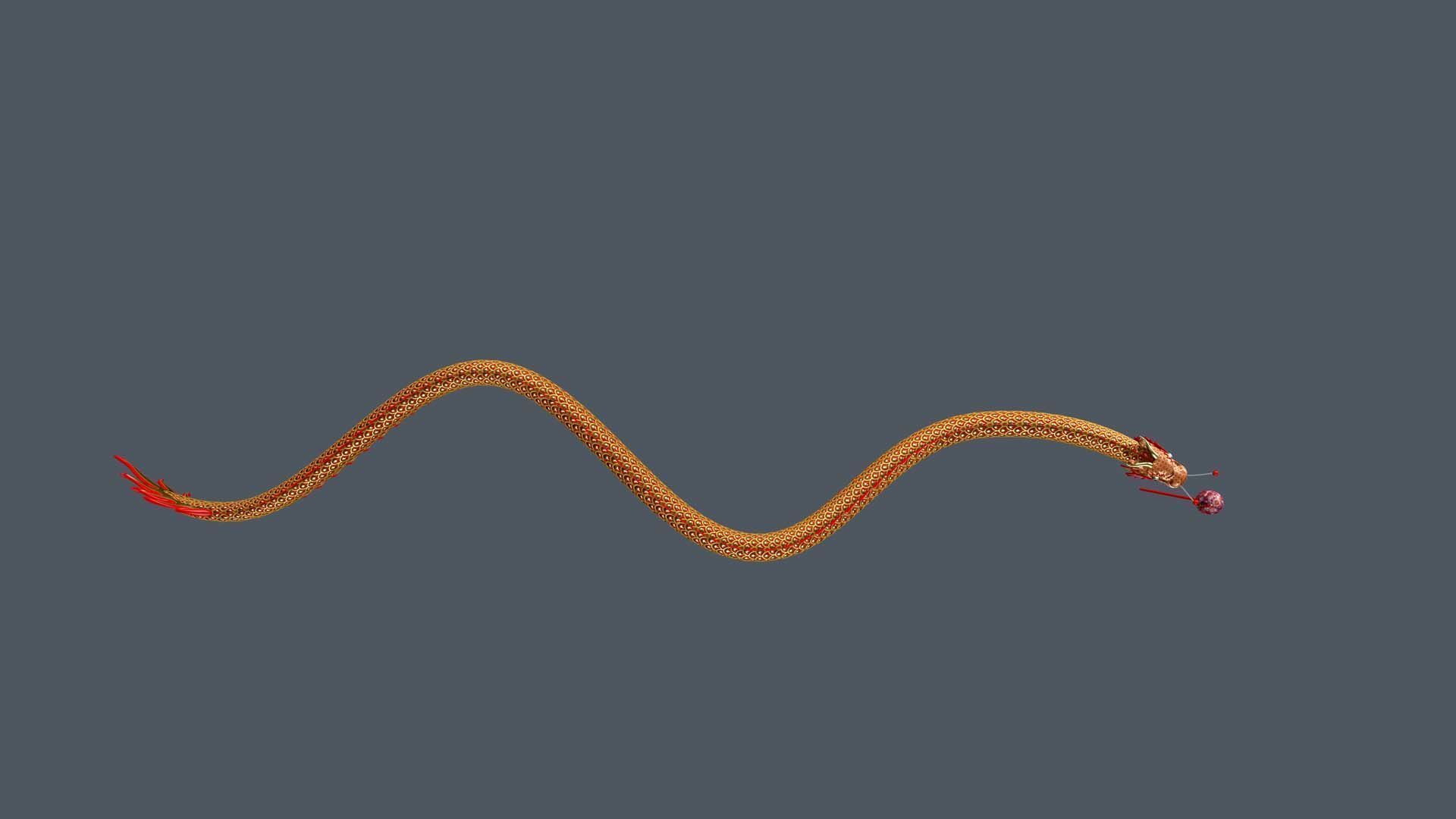 Chinese Dragon Dance Low-poly 3D model_11