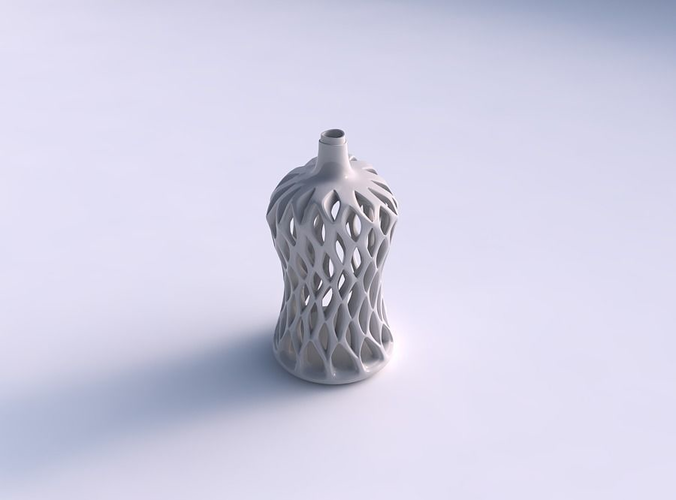 Vase twisted wider top with smooth cuts and extruded top twis... 3D print model