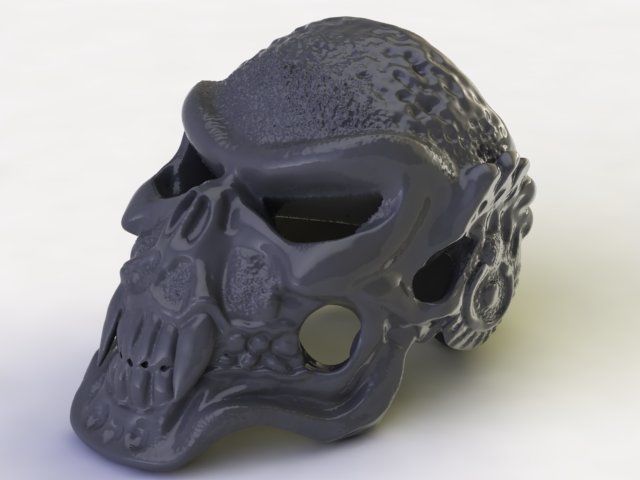 Skull ring 3D print model_2