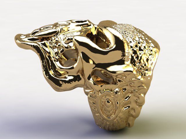 Skull ring 3D print model_5