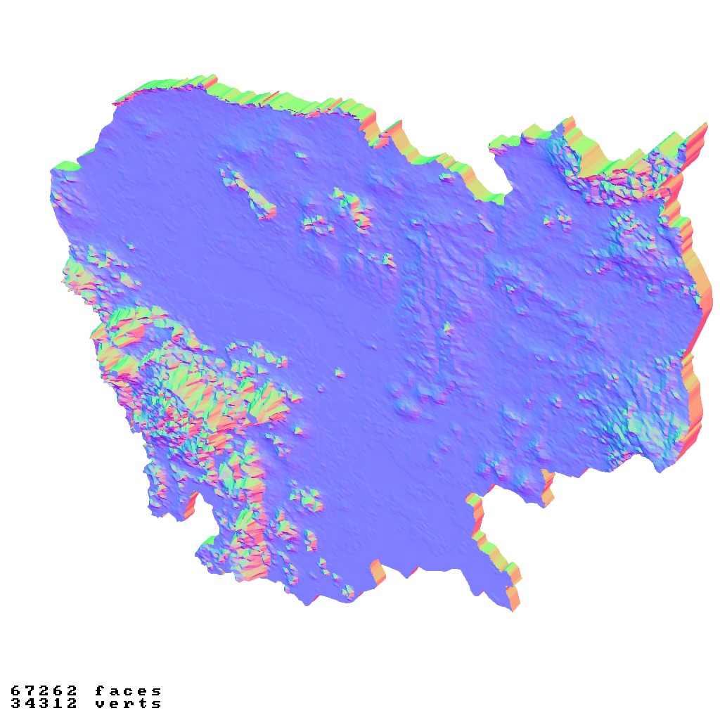 Cambodia relief map collection 3D print model_2