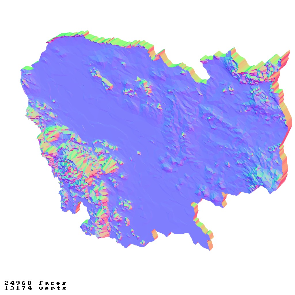 Cambodia relief map collection 3D print model_10