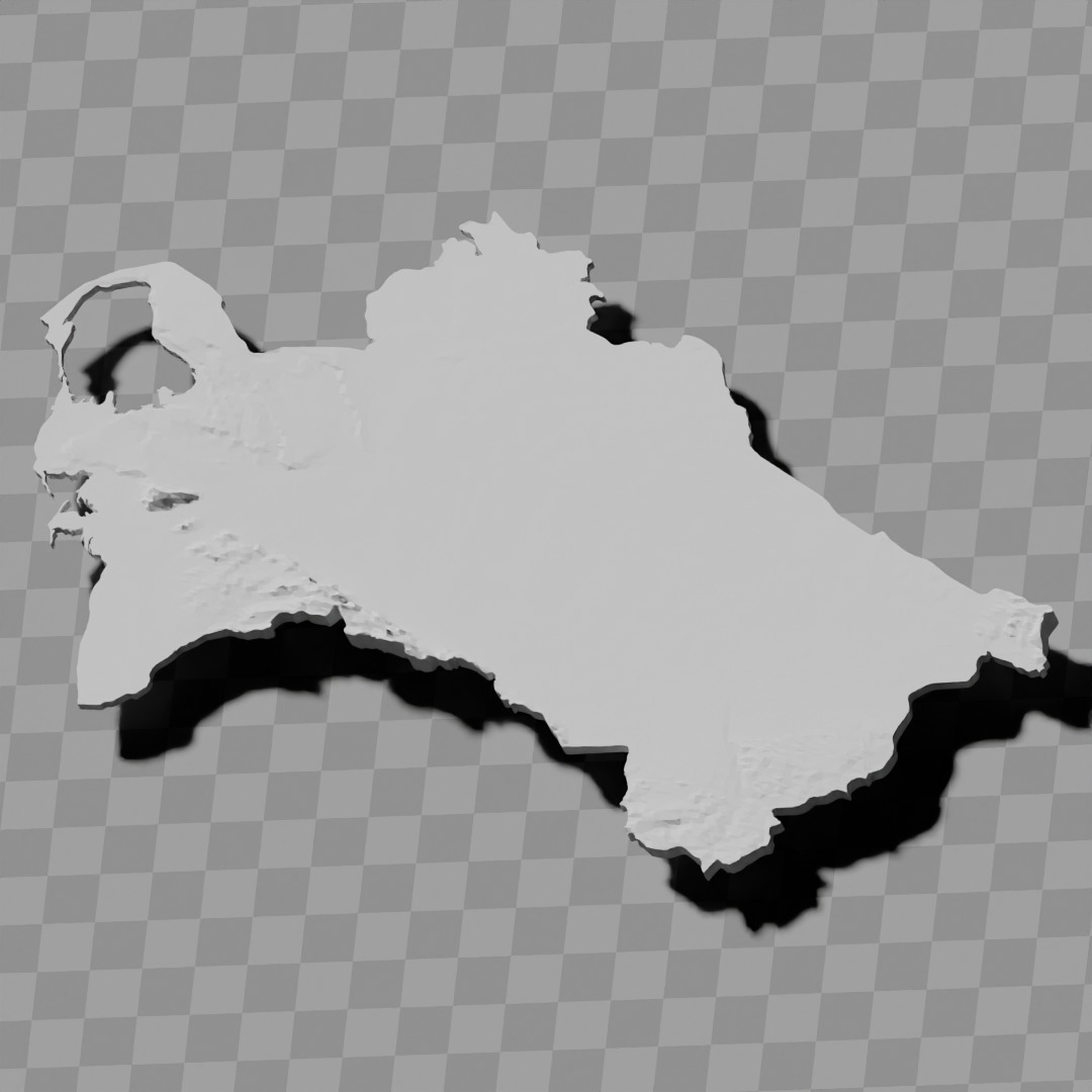 Turkmenistan relief maps topography collection 3D print model_7