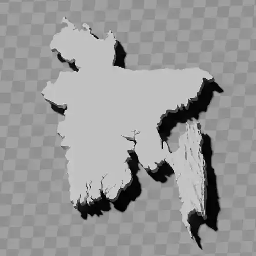 Bangladesh topographic raised relief maps set 3D print model