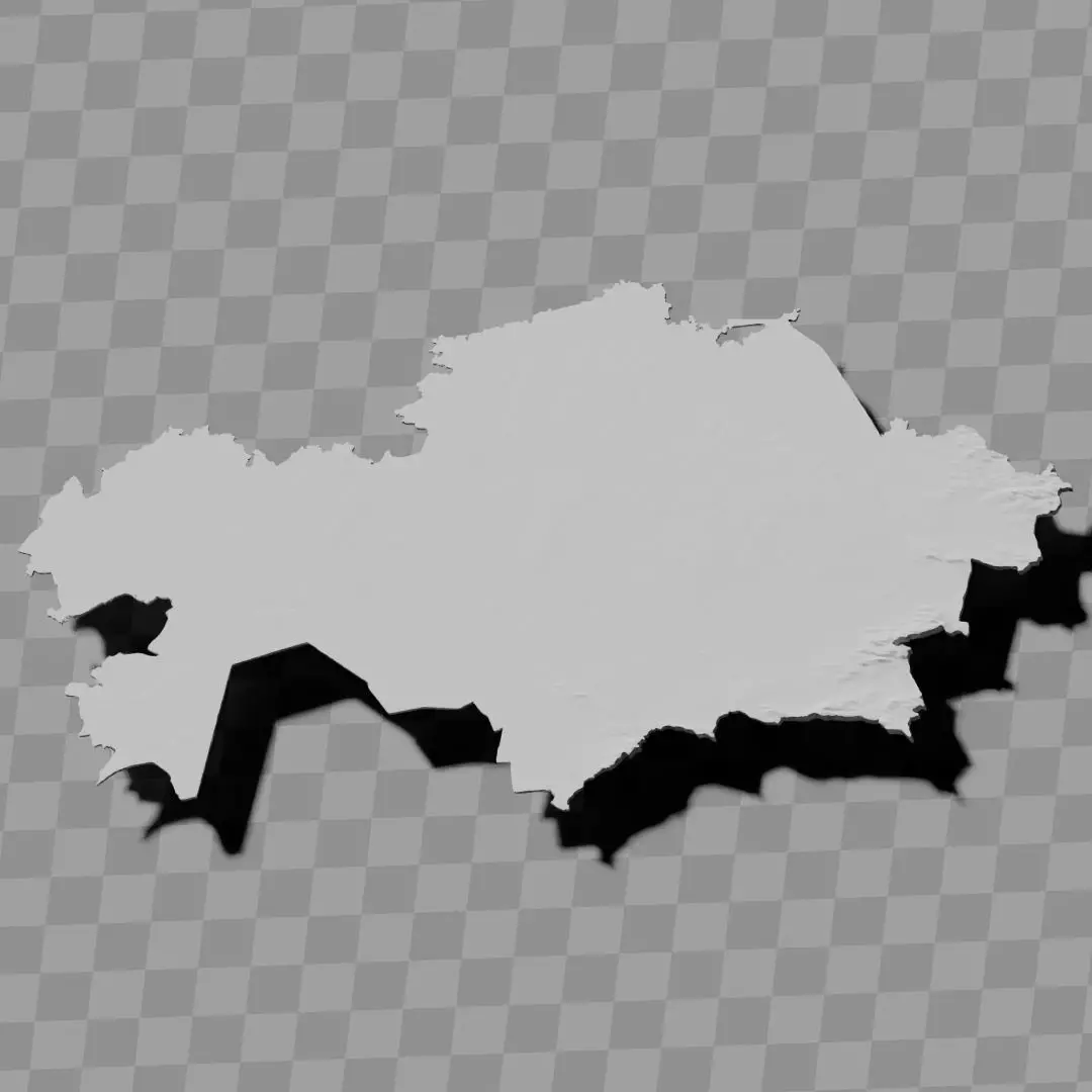 Kazakhstan topography raised relief map collection 3D print model