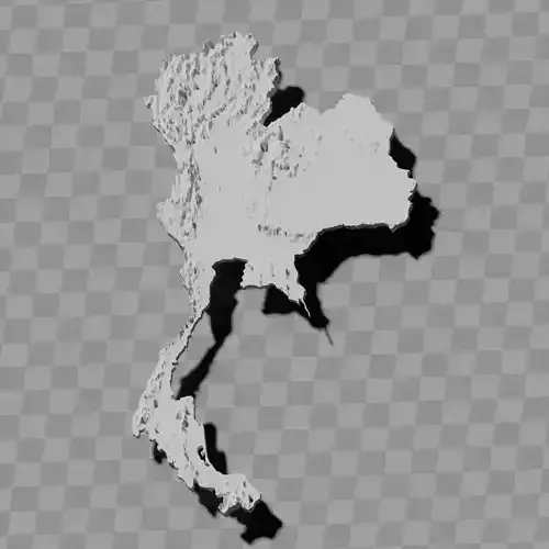 Thailand topography raised relief map collection