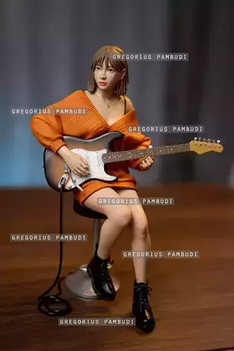 Female Guitarist Statue 3d Printable