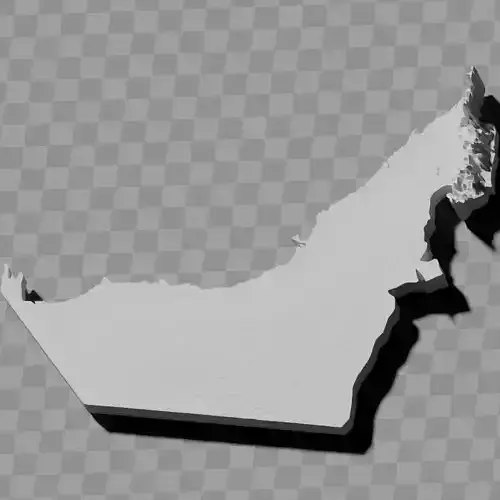 United Arab Emirates topographic raised relief map collection 3D print model