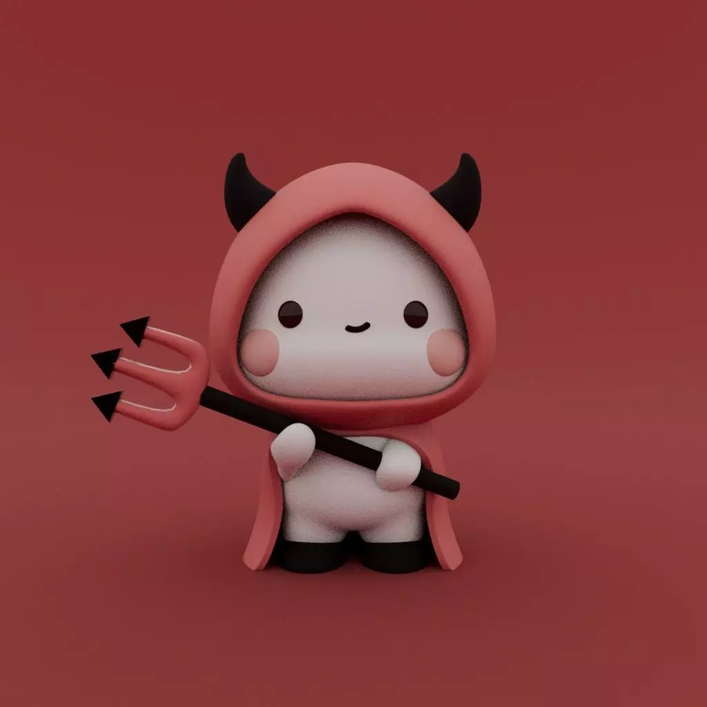 Kawaii Panda Devil  3D print model_0