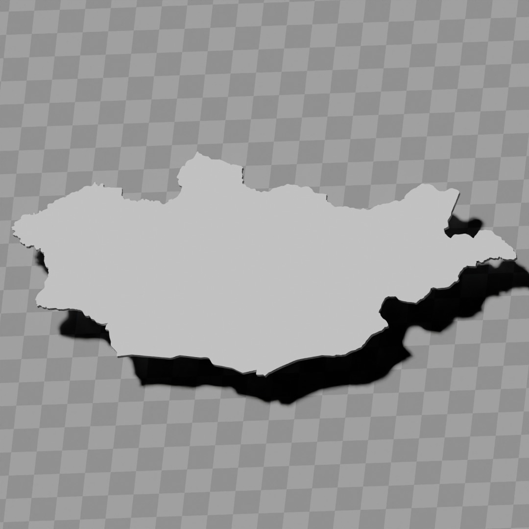 Mongolia topography relief maps 3D print model_3