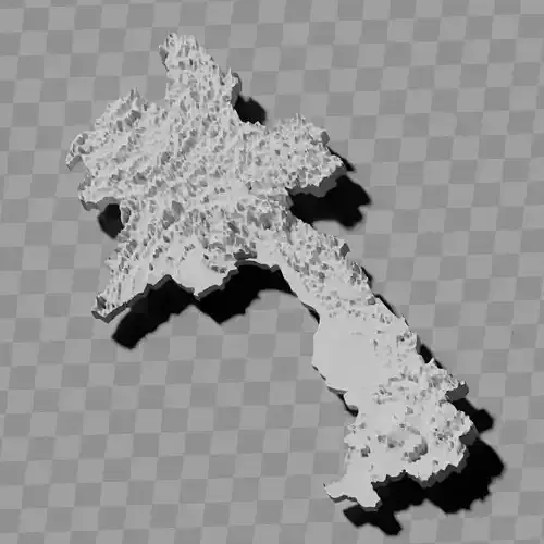 Laos topographic relief map collection