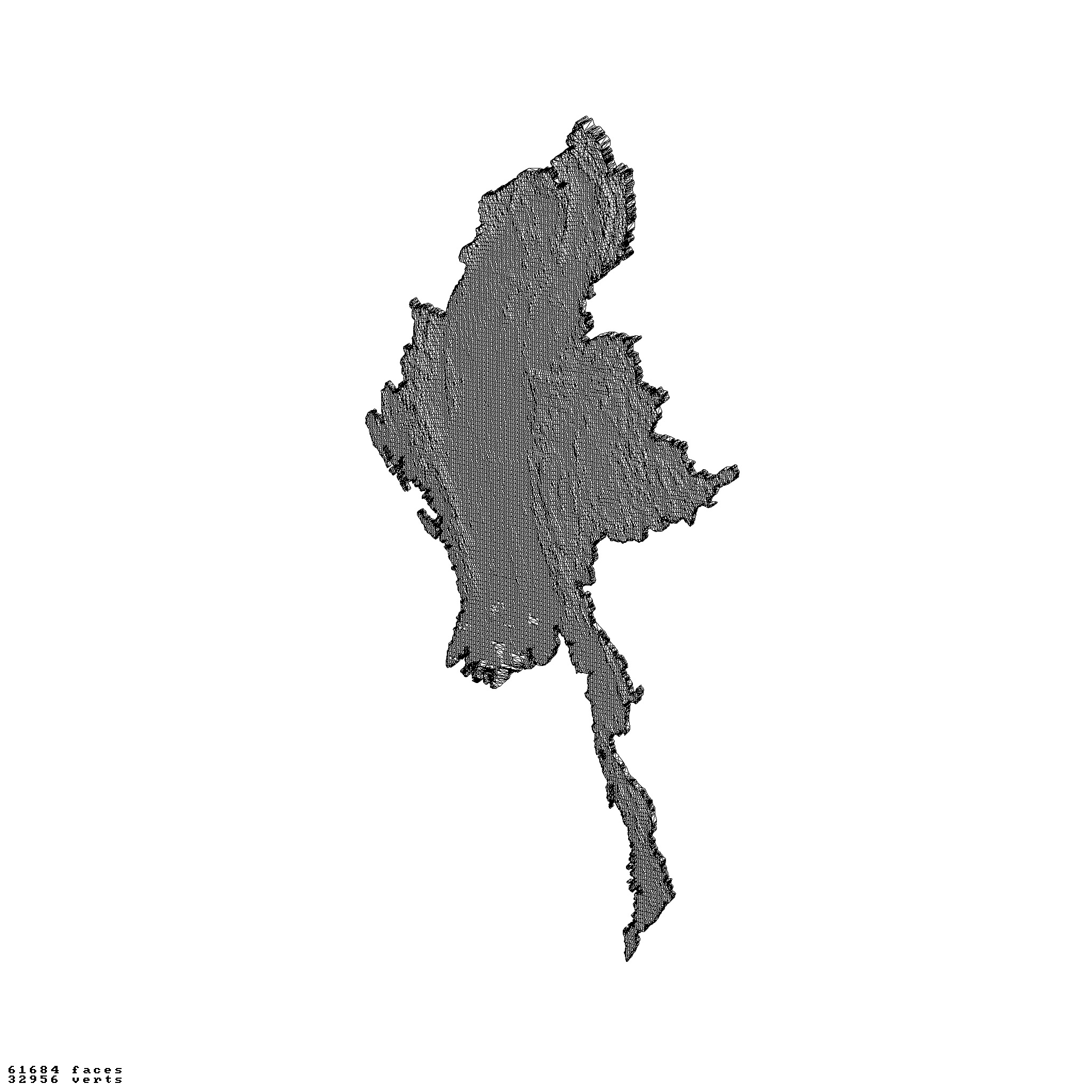 Myanmar topographic relief map collection 3D print model_1
