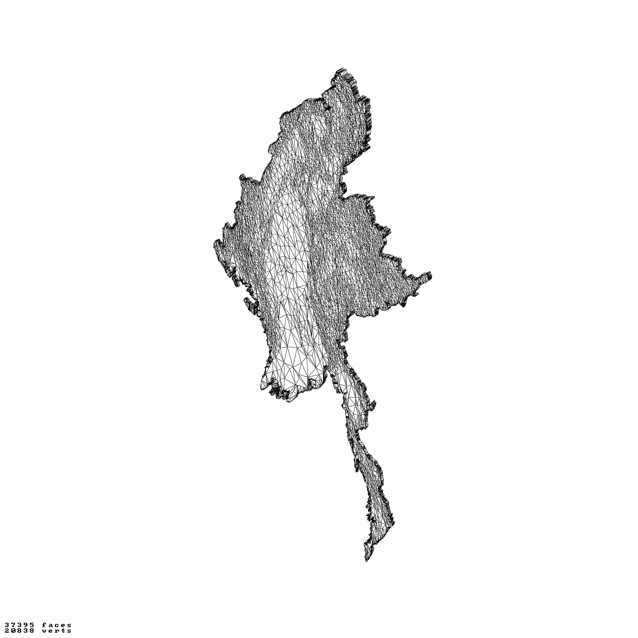 Myanmar topographic relief map collection 3D print model_2