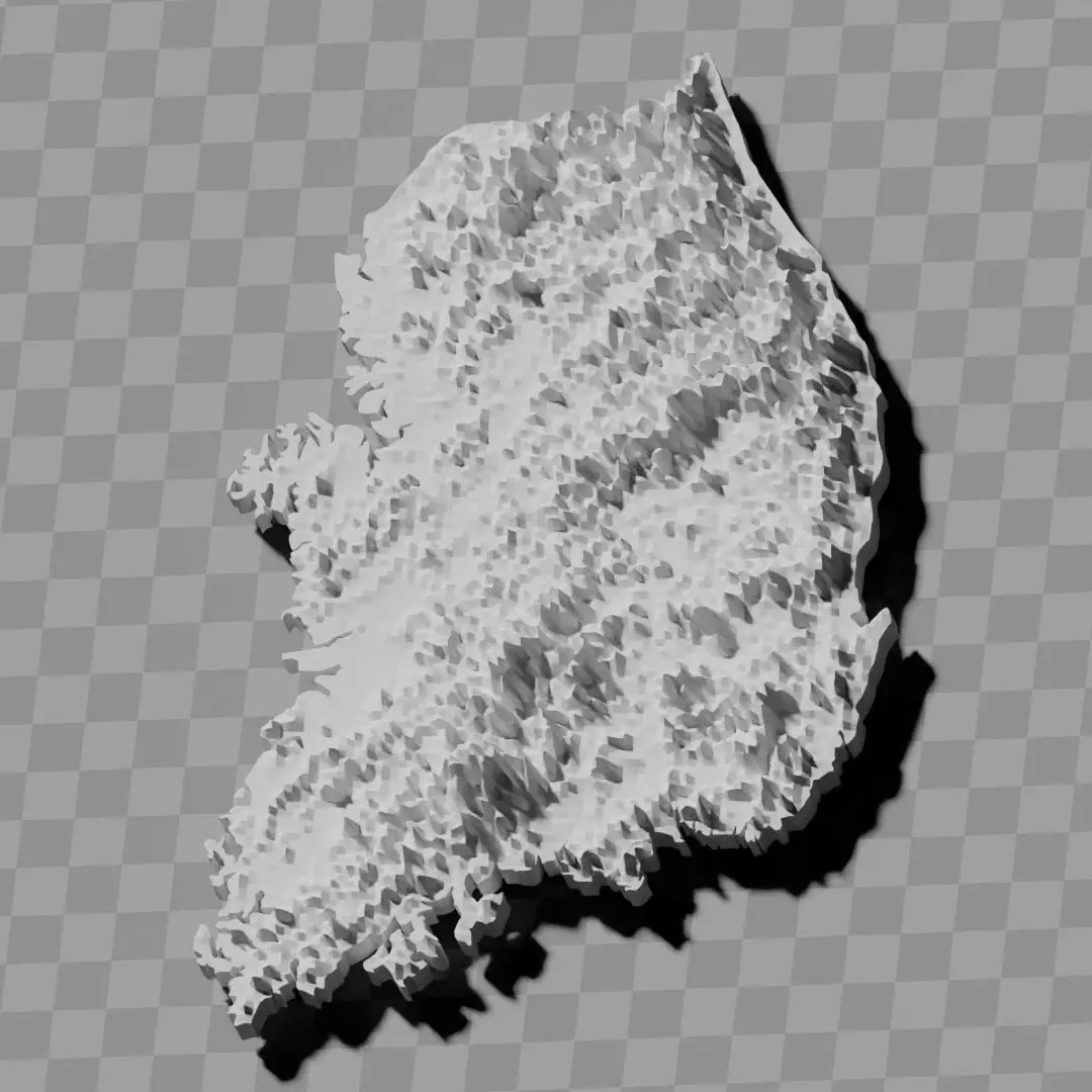 South Korea topographic relief map collection 3D print model