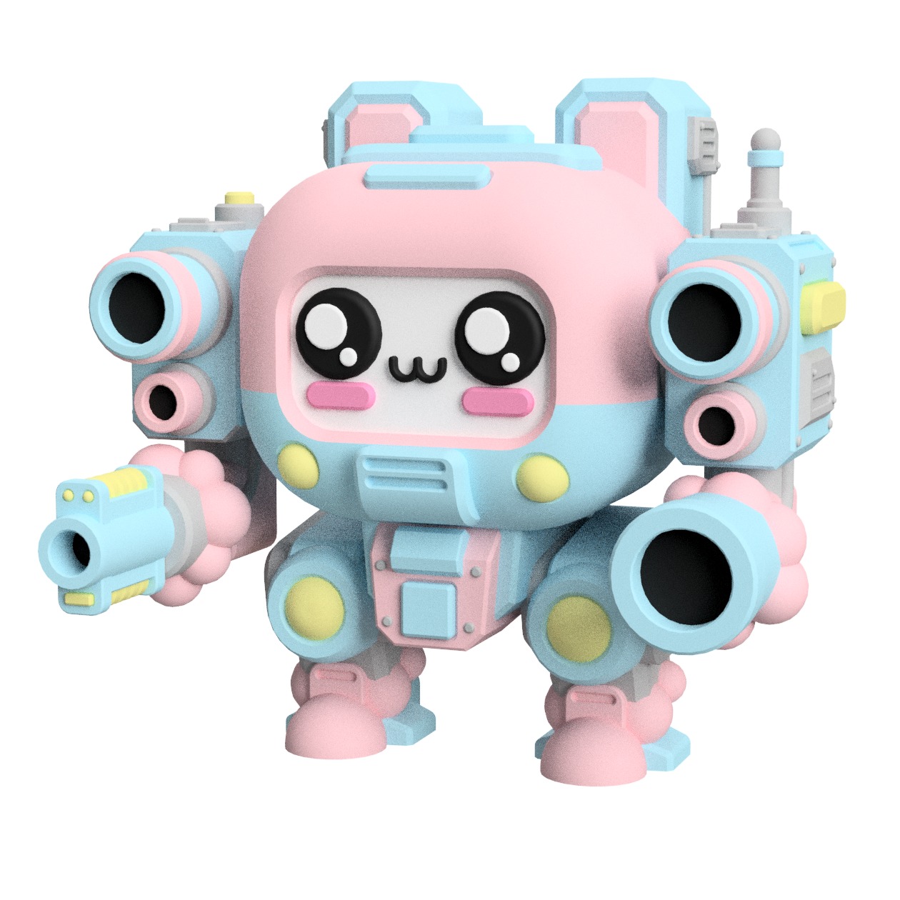 UWU Strike Force Bubbles Mech Miniature for Tabletop games 3D print model_3