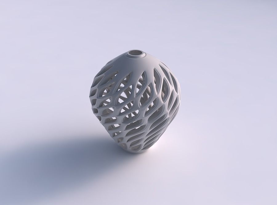 Vase twisted wider on top with smooth cuts and extruded top s... 3D print model_0