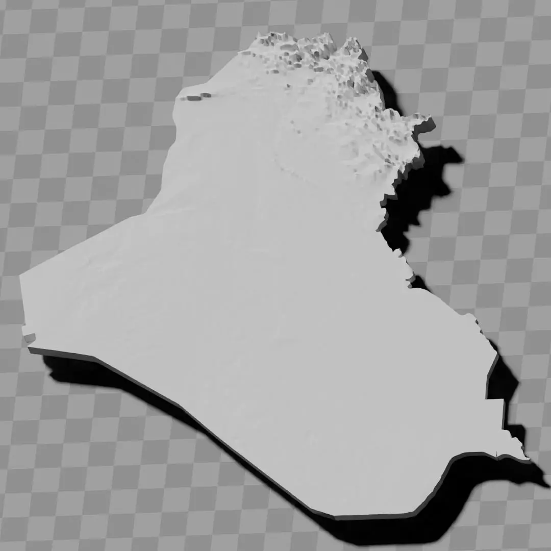 Iraq topography maps Free 3D print model