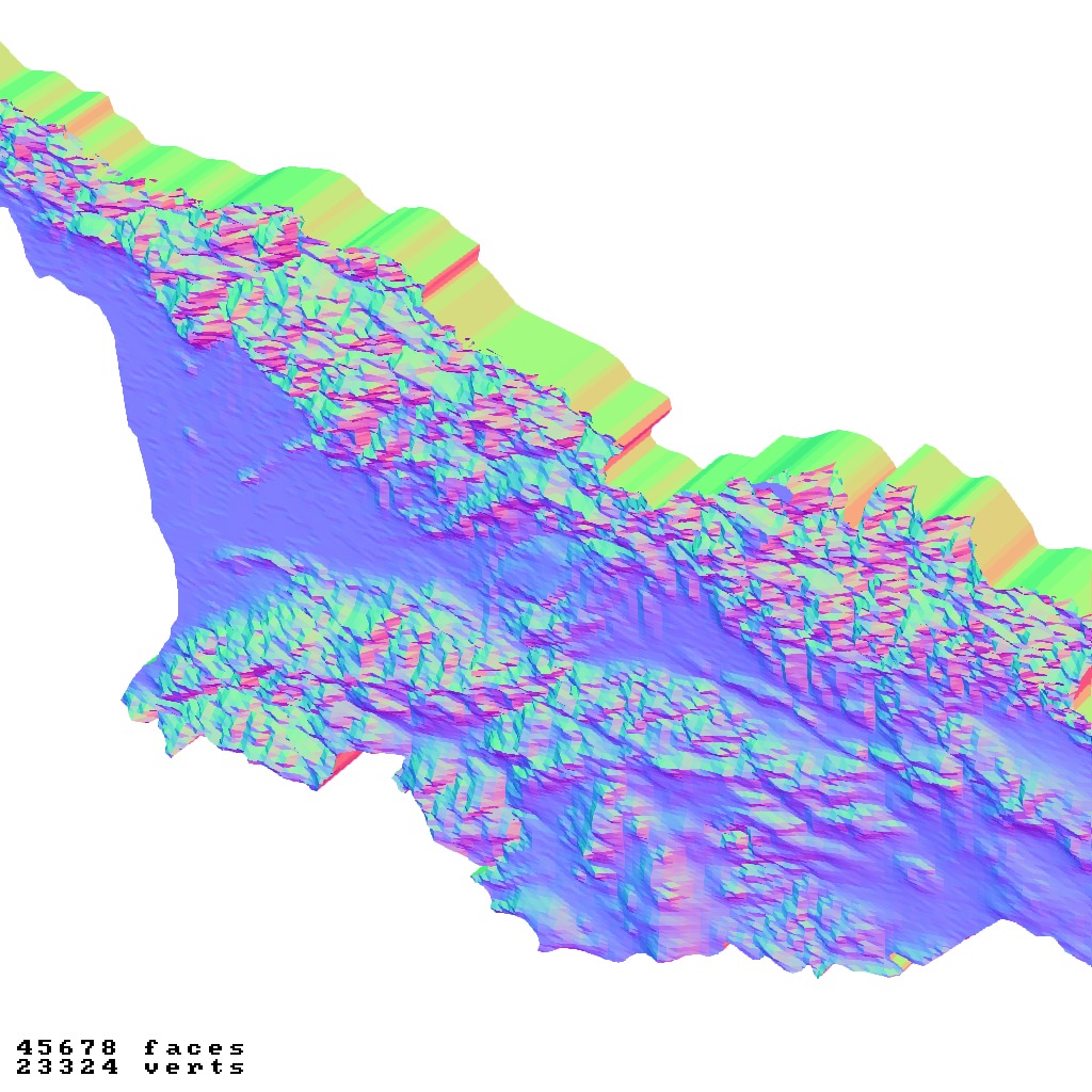Georgia country topography relief maps 3D print model_1