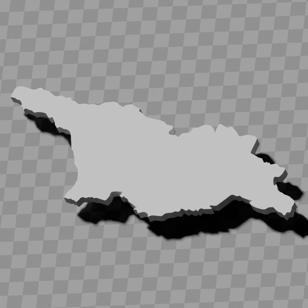 Georgia country topography relief maps 3D print model_10