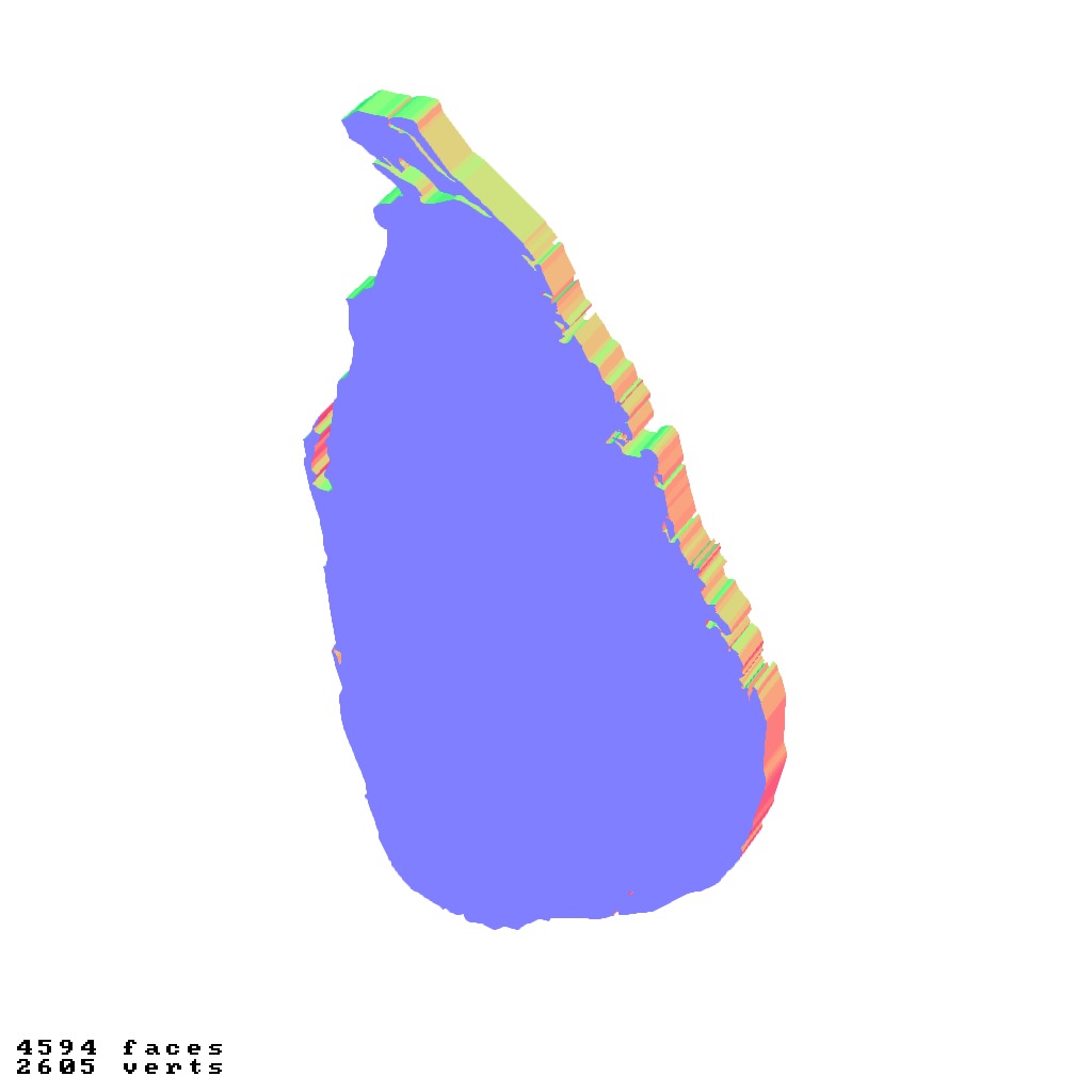 Sri Lanka topography raised relief maps collection 3D print model_4