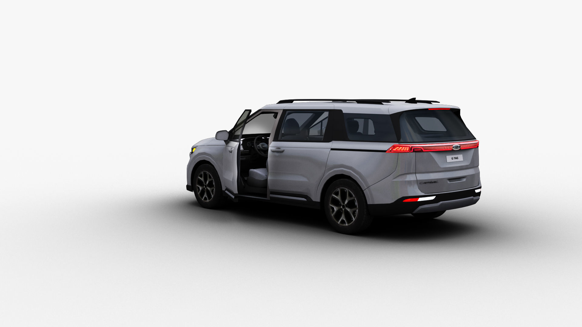 KIA Grand Carnival 2024 with Interior Low-poly 3D model_2