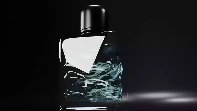 Realistic Glass Perfume Bottle 3d Model
