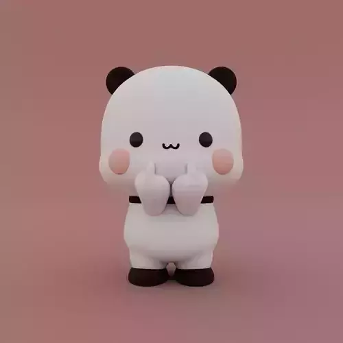 Kawaii Panda Middle finger 3D print model