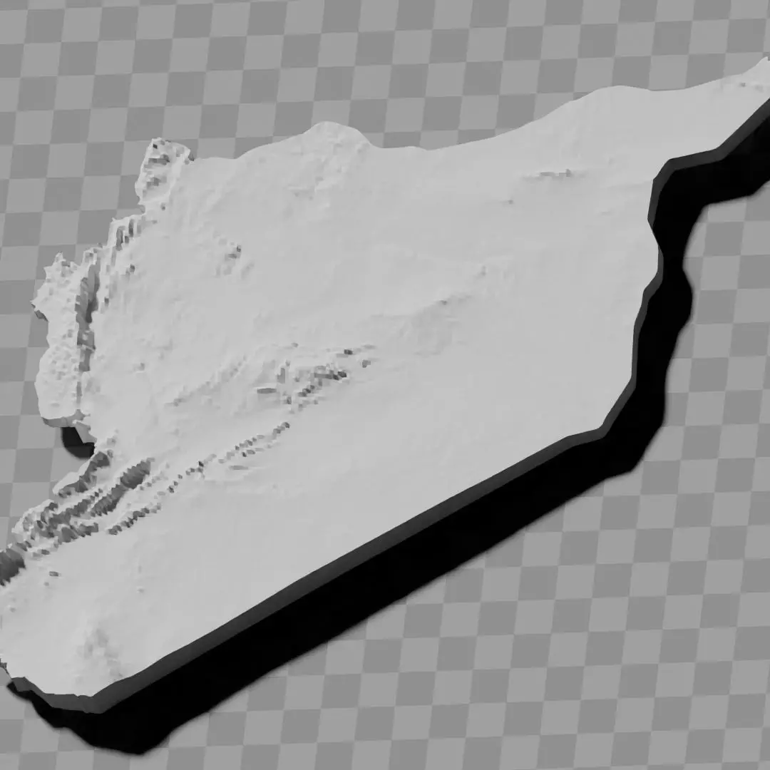 Syria topography relief maps 3D print model