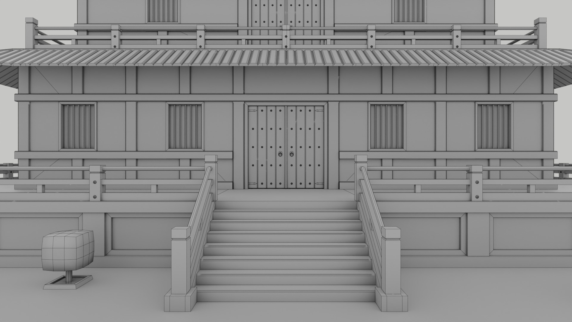 Stylized Chinese Temple 01 Low-poly 3D model_13