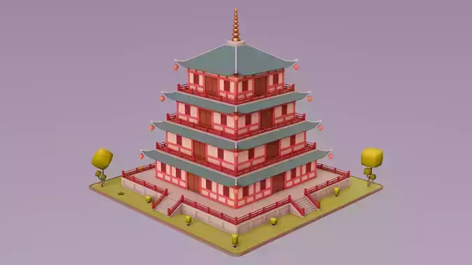 Stylized Chinese Temple 01