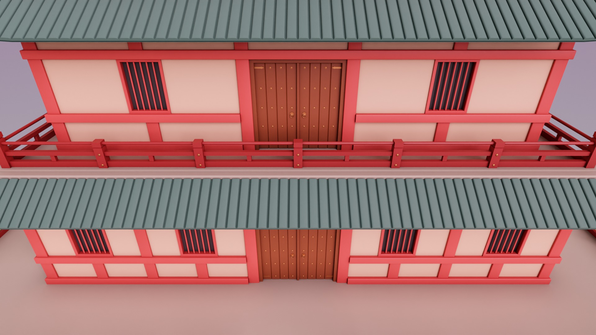 Stylized Chinese Temple 01 Low-poly 3D model_9