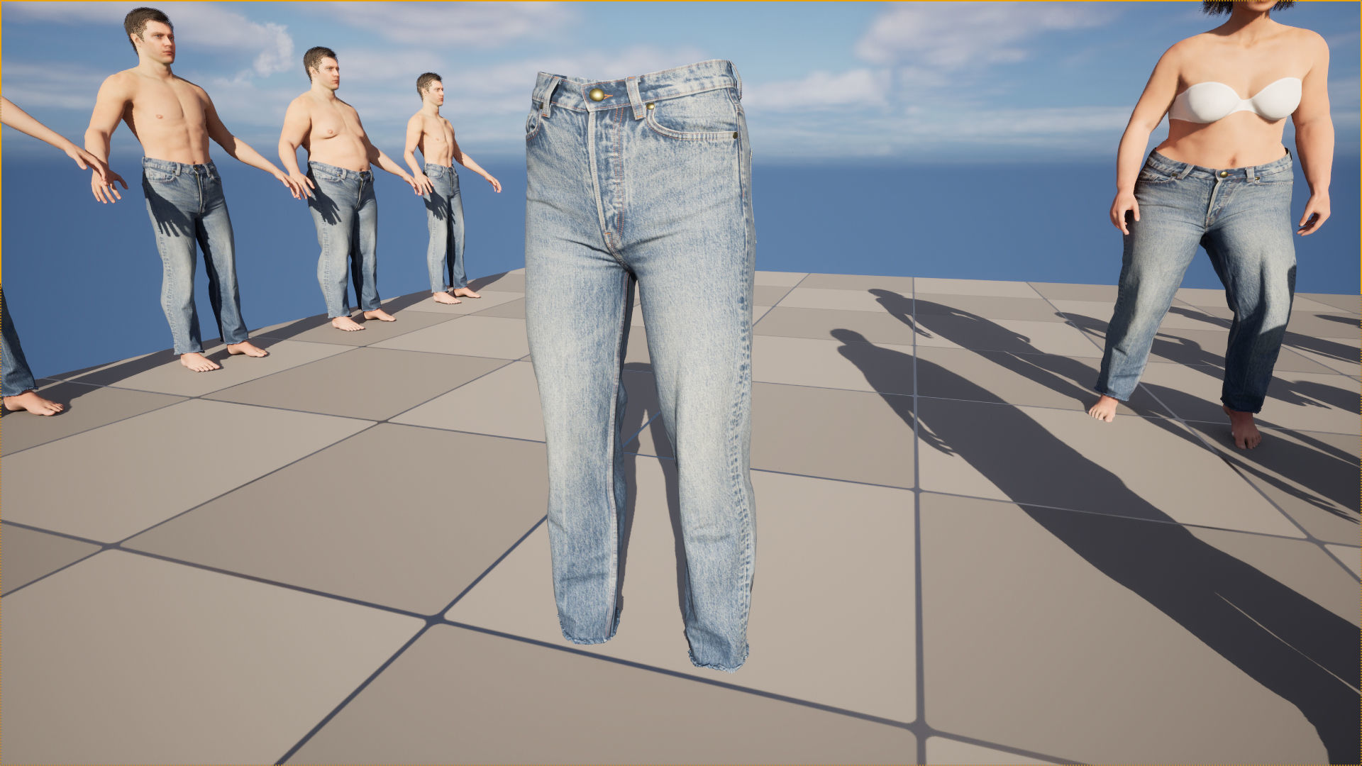 Jeans 96 - All MH Bodies and UE5 Skeletons - Rigged Low-poly 3D model_20