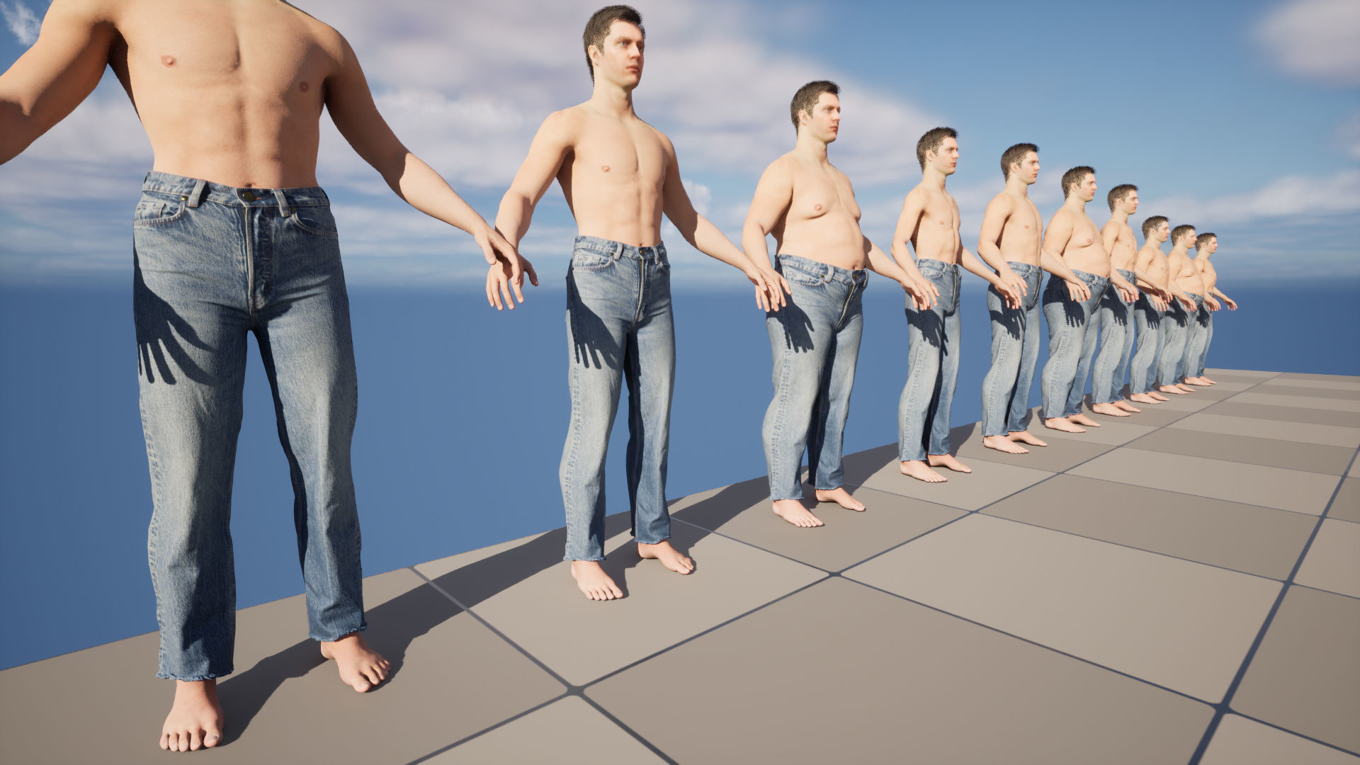 Jeans 96 - All MH Bodies and UE5 Skeletons - Rigged Low-poly 3D model_17
