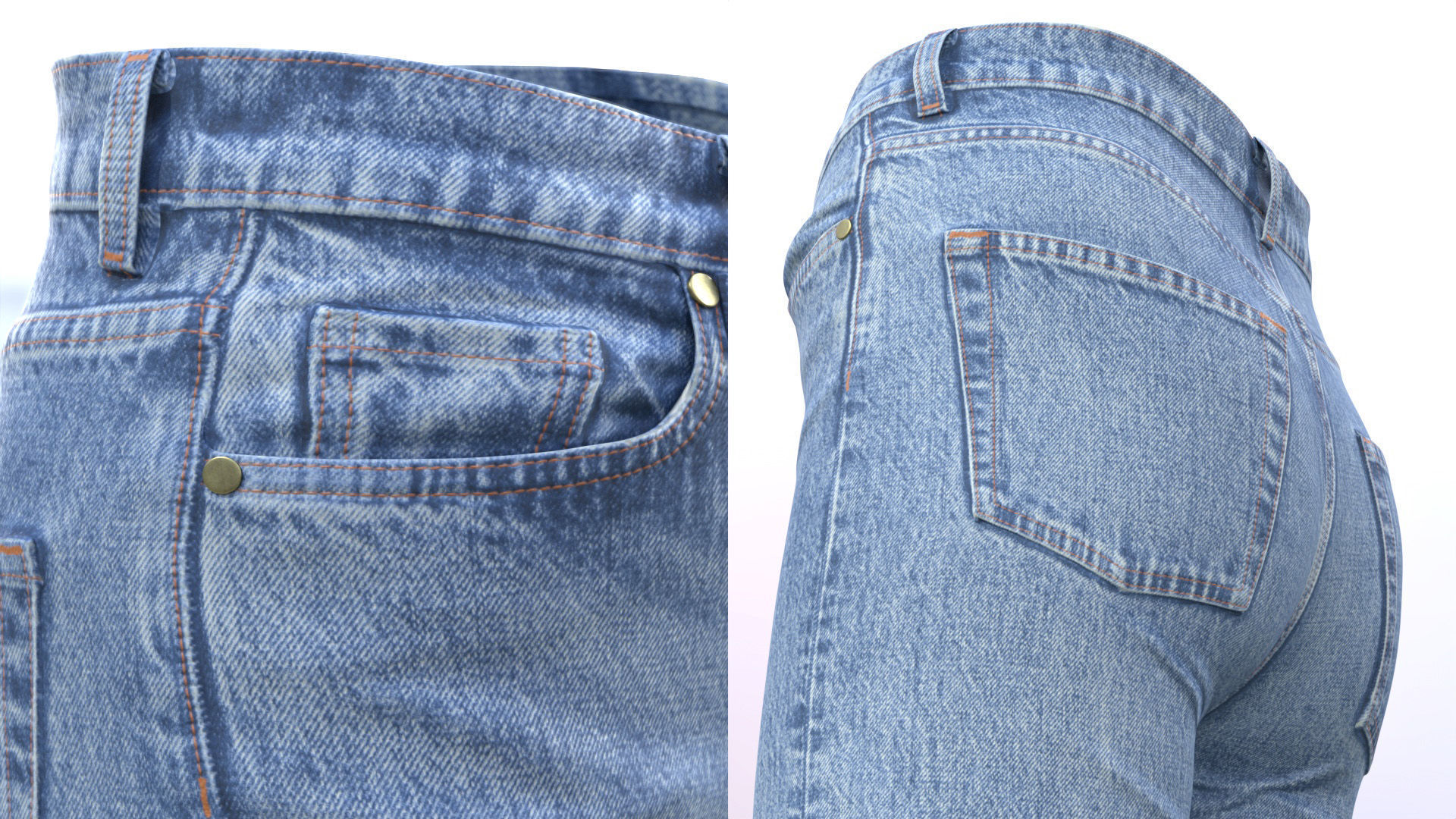 Jeans 96 - All MH Bodies and UE5 Skeletons - Rigged Low-poly 3D model_7