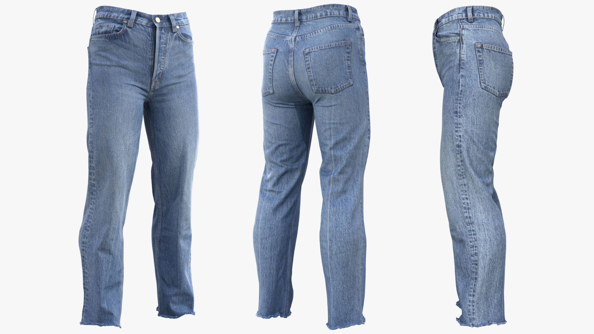 Jeans 96 - All MH Bodies and UE5 Skeletons - Rigged Low-poly 3D model_4