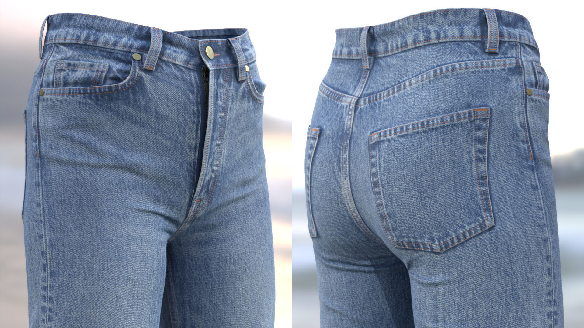 Jeans 96 - All MH Bodies and UE5 Skeletons - Rigged Low-poly 3D model_10